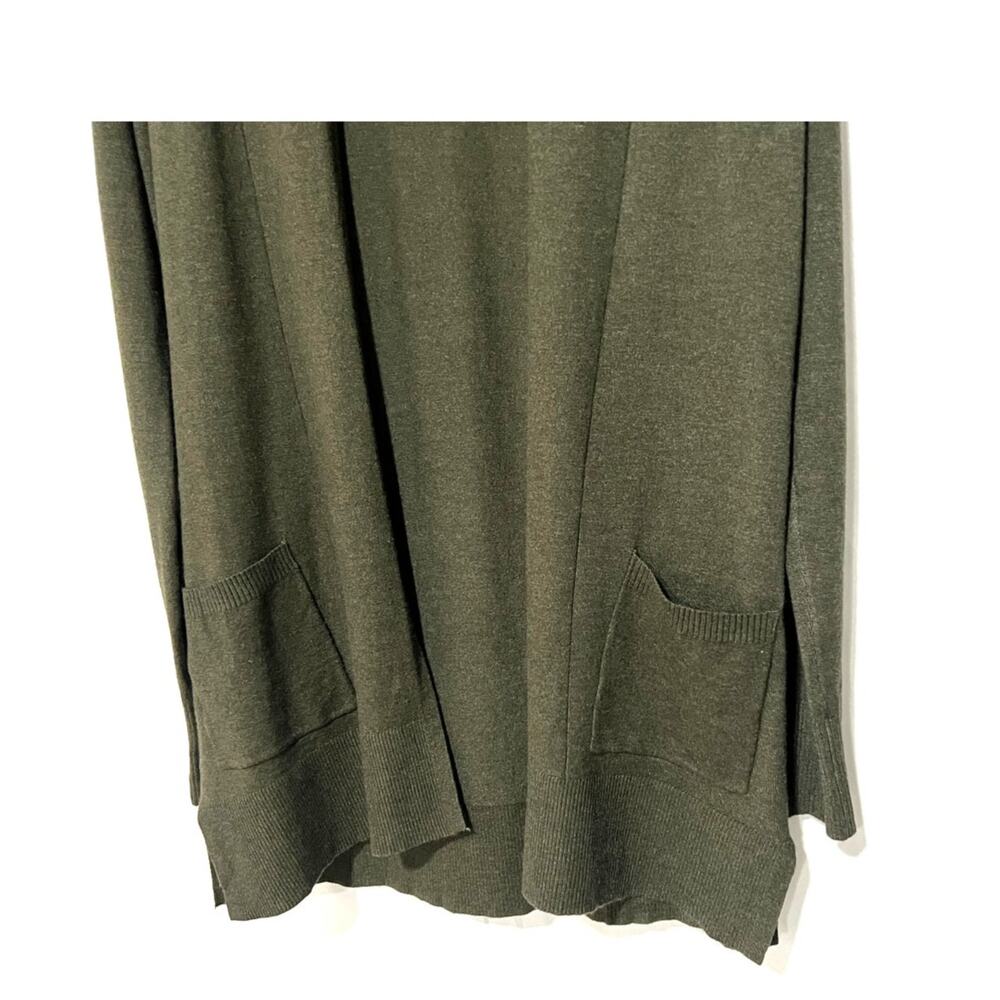 Pink Clover Open Front Fine Knit Cardigan Sweater Army Green Womens XSmall NEW - Picture 5 of 13